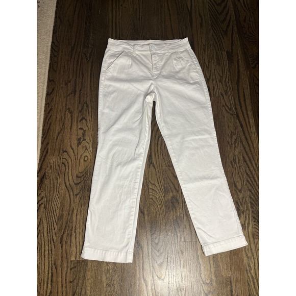 Caslon Stretch Cotton Chino Pants Pockets Straight Comfy White Size 8 - Picture 1 of 9